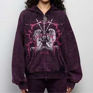 Vitriol Lenexa Shadow Purple Wash Zip Hoodie